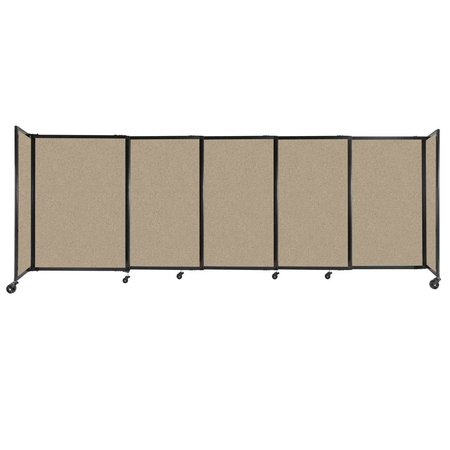 VERSARE StraightWall Sliding Portable Partition 11'3" x 4' Rye Fabric 1448517